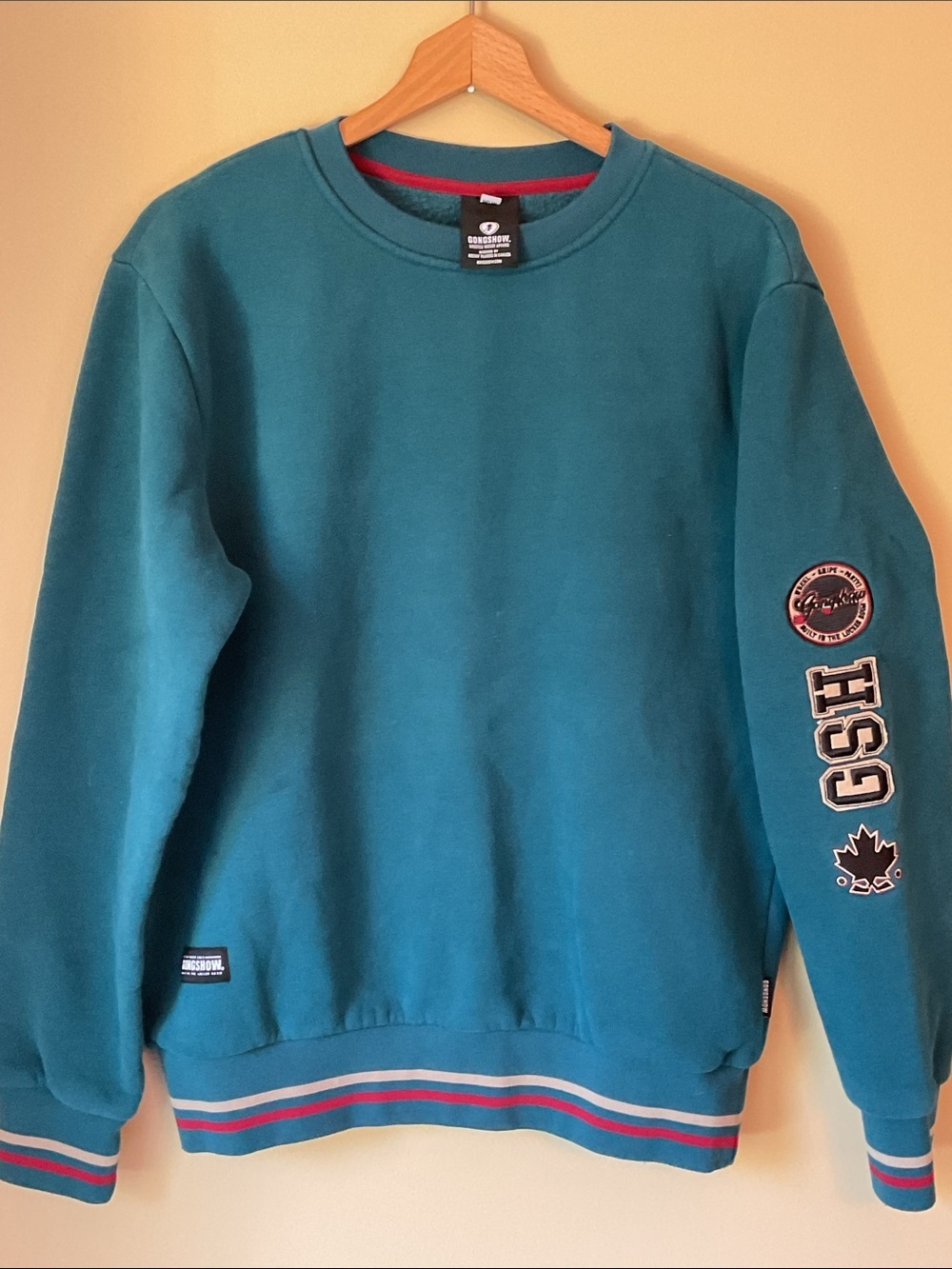 Gongshow Hockey Sweatshirt Retro teal Style Size M